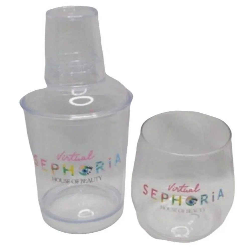 Sephora Sephoria House of Beauty Acrylic Cocktail Shaker and Wine Glass